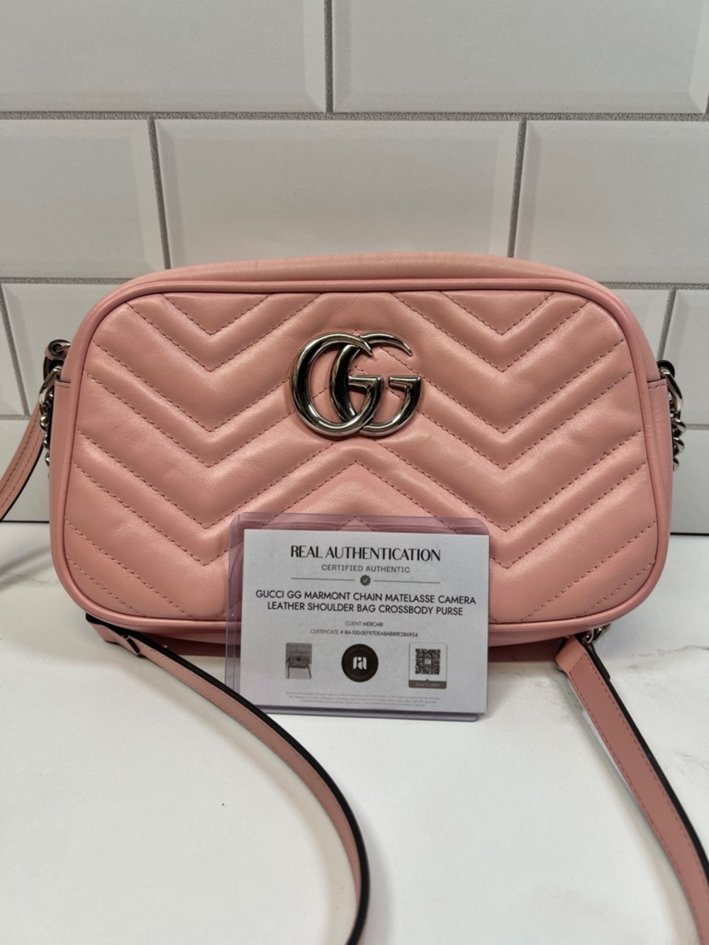 Gucci GG Marmont Chain Matelasse Camera Leather Shoulder Bag Crossbody Purse